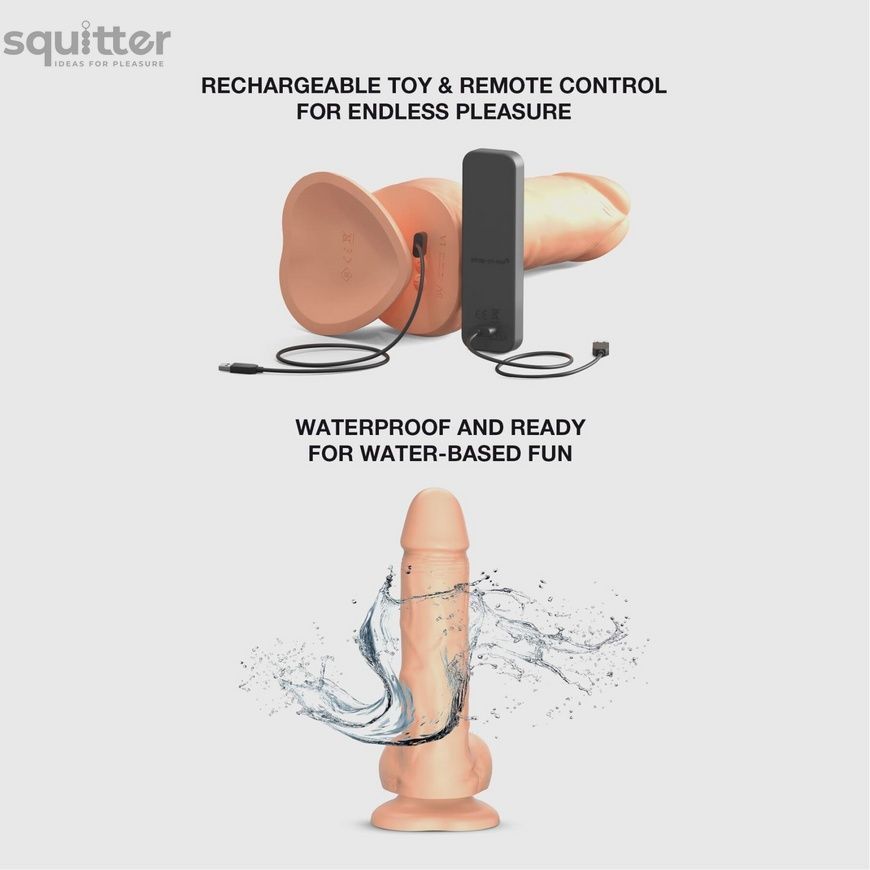 Фалоімітатор з вібрацією і ротацією Strap-On-Me Rotating & Vibrating Realistic Dildo - L - Vanilla SX3504 - онлайн-сексшоп Сквітер