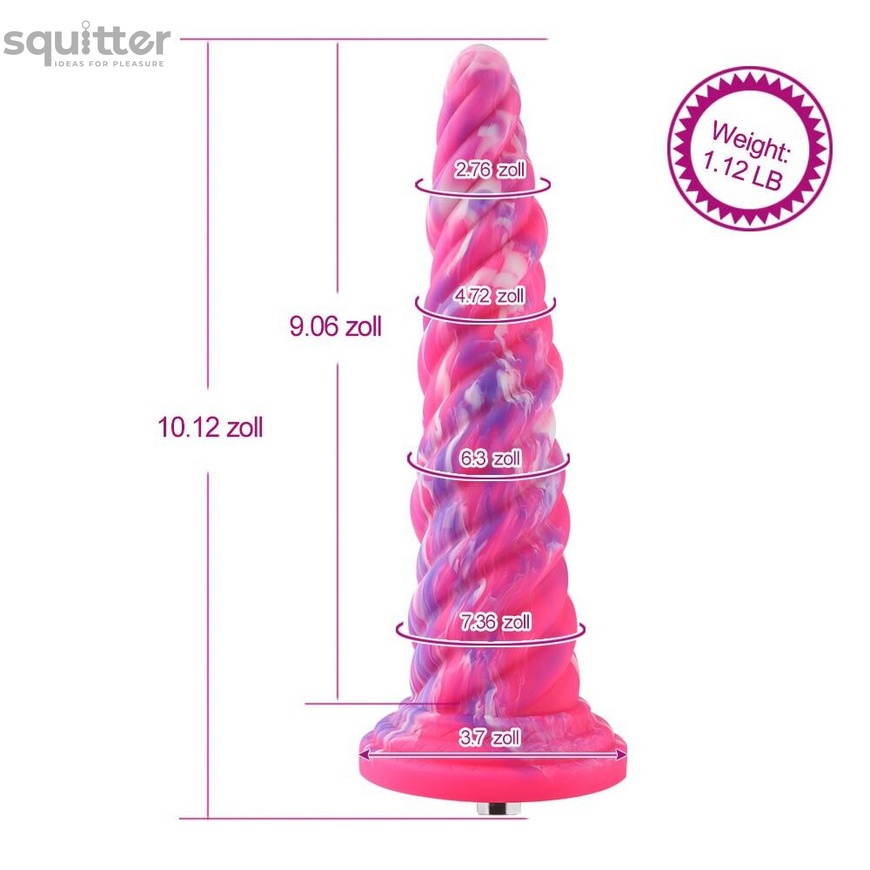 Фантазийный фаллоимитатор 10.12″ для секс-машин Hismith Silicone Dildo rose Monster Series, KlicLok SO6215 фото