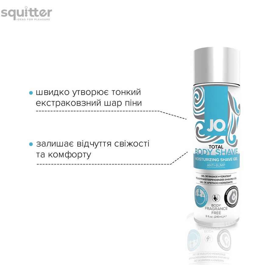 Гель для бритья System JO TOTAL BODY - Anti-bump Intimate Shaving Gel (240 мл) увлажняющий SO1779 фото