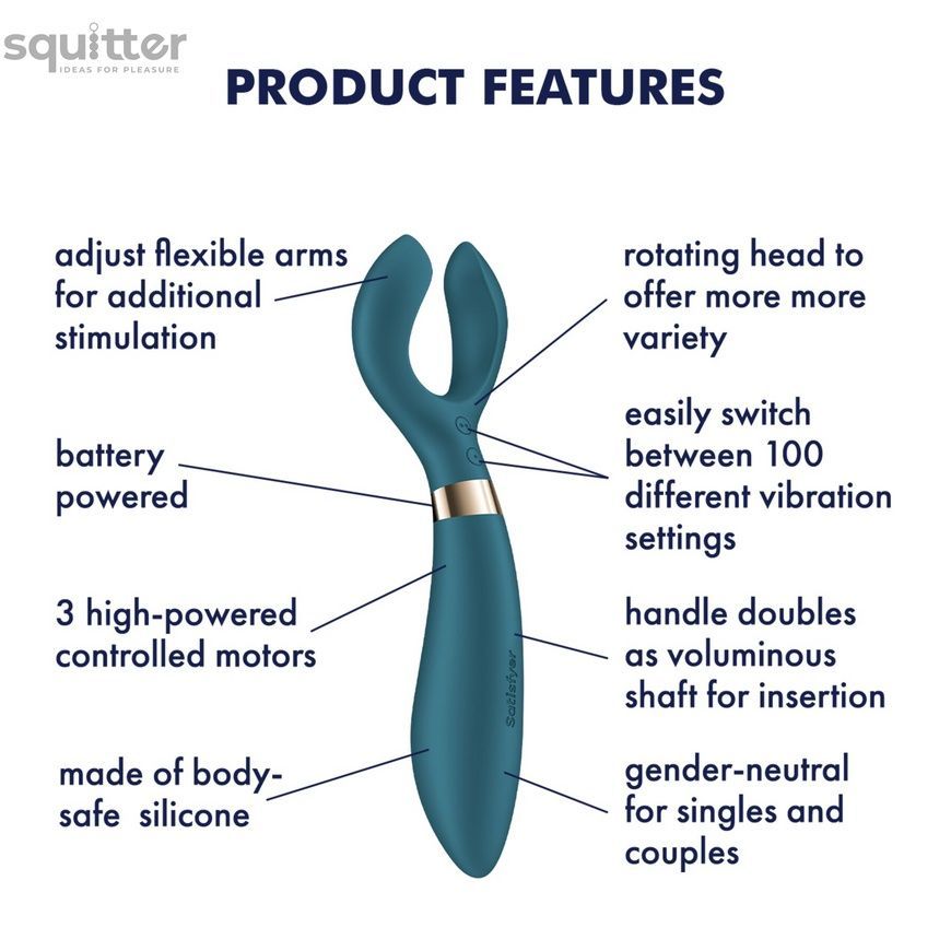 Вібратор для пар Satisfyer Endless Fun Battery Series, три мотора, багатофункціональний SX3842 - онлайн-сексшоп Сквітер