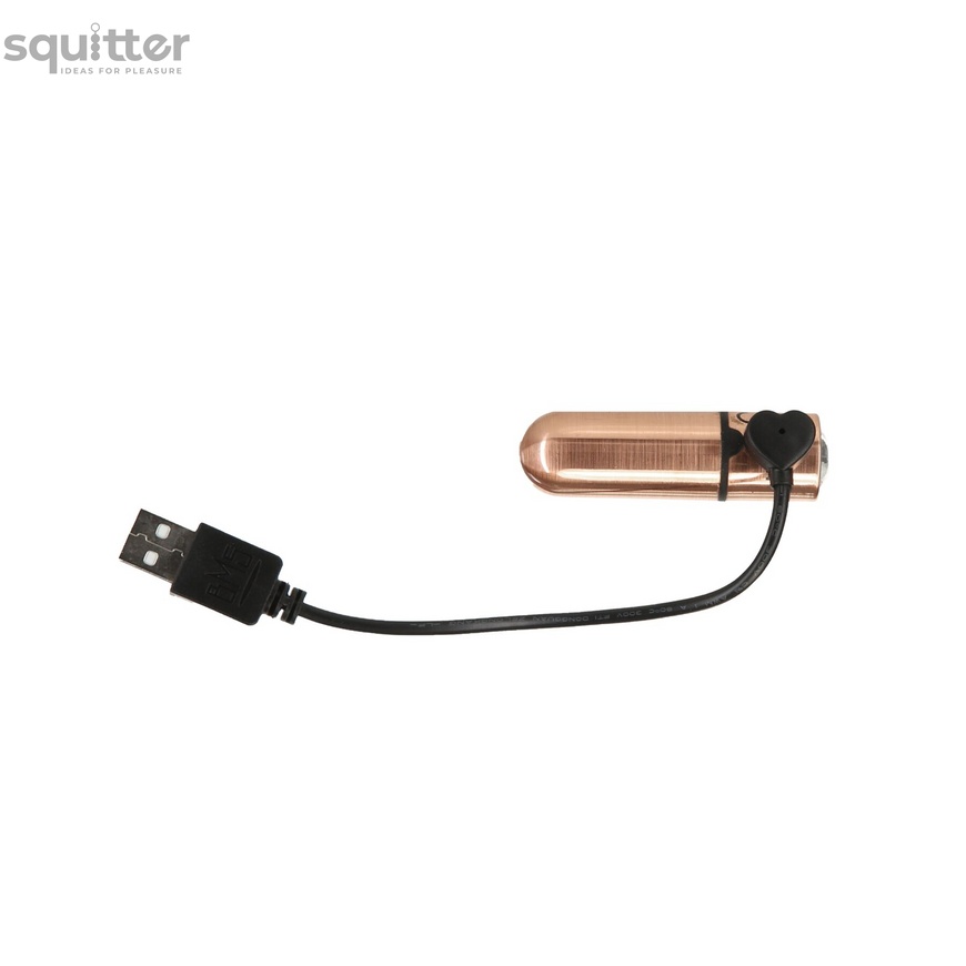 Віброкуля PowerBullet - First-Class Bullet 2.5" with Key Chain Pouch, Rose Gold SO6847 фото