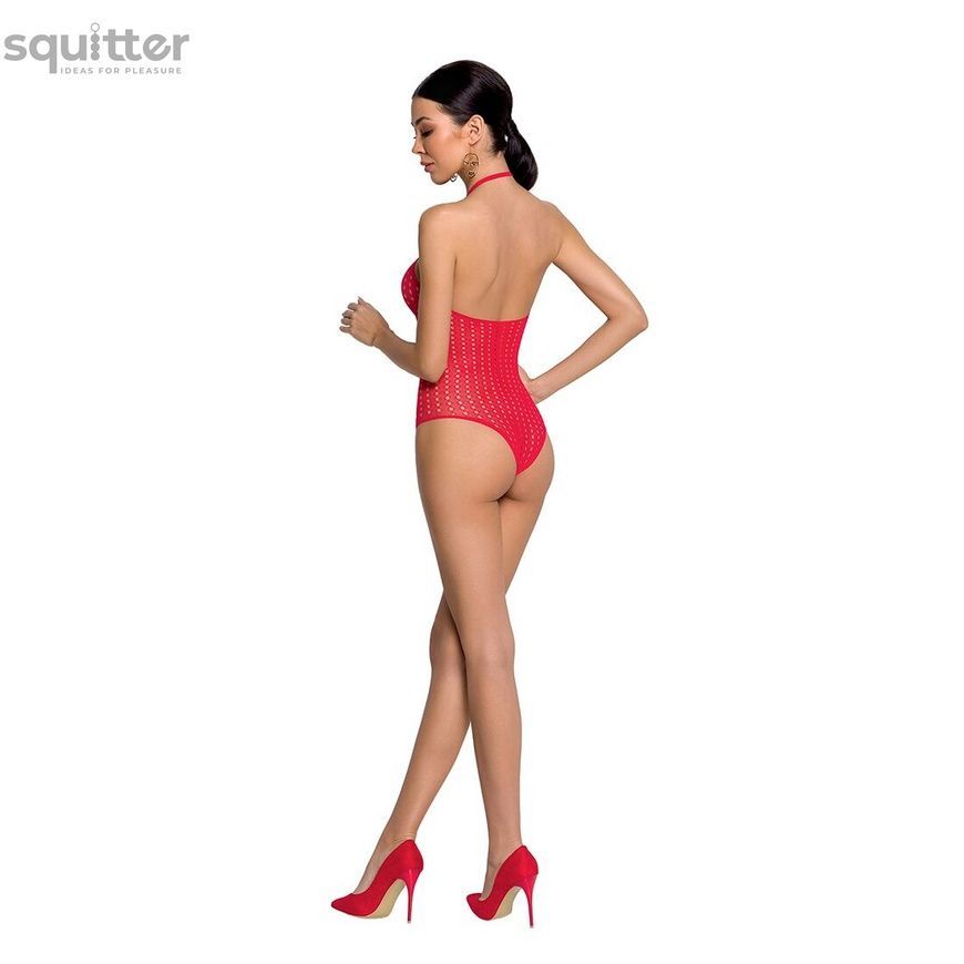 Бодістокінг з декольте Passion BS088 red, імітація корсетної шнурівки SO6383 - онлайн-сексшоп Сквітер