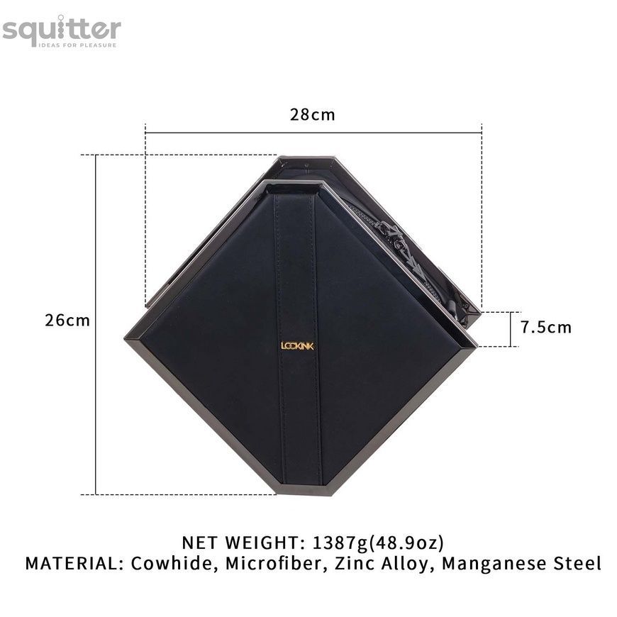 Сумка для секс-іграшок LOCKINK Mysterious Square Kink Bag, чорна, набір для бондажу в комплекті SX0843 - онлайн-сексшоп Сквітер