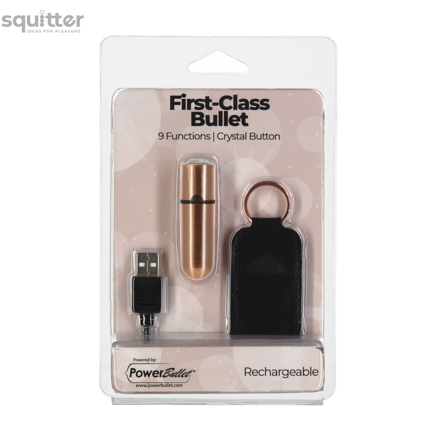 Віброкуля PowerBullet - First-Class Bullet 2.5" with Key Chain Pouch, Rose Gold SO6847 фото