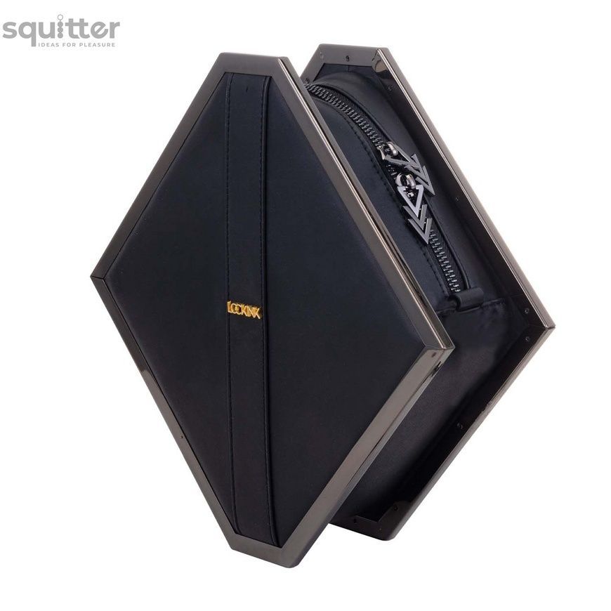 Сумка для секс-іграшок LOCKINK Mysterious Square Kink Bag, чорна, набір для бондажу в комплекті SX0843 - онлайн-сексшоп Сквітер