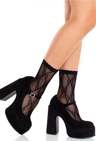 Шкарпетки Leg Avenue Bow Net Anklets SX2749 - онлайн-сексшоп Сквітер