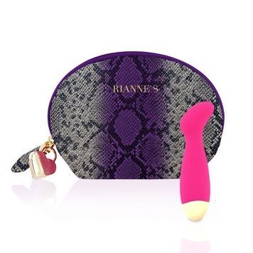 Вібратор для точки G Rianne S: Boa Mini Pink, 10 режимів роботи, медичний силікон, косметичка-чохол SO3887 - онлайн-сексшоп Сквітер