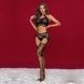Бодистокинг JSY 7961 топ и колготки с доступом One Size Black, имитация резинки и подвязокSO6890,2 - интернет-магазин интимных товаров Squitter