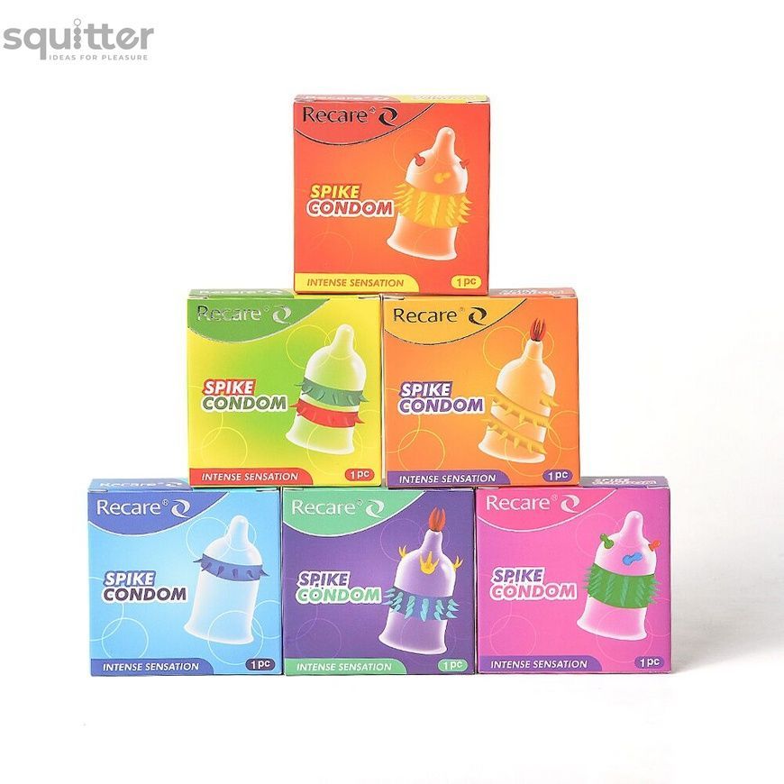 Насадка на член Recare Spike Condom Green (презерватив з рядами шипів) SX3357 - онлайн-сексшоп Сквітер