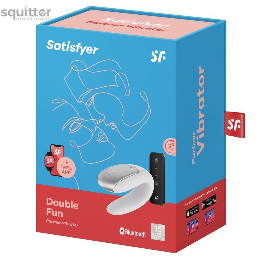 Смартвібратор для пар Satisfyer Double Fun (White) з пультом ДК SO5057 - онлайн-сексшоп Сквітер