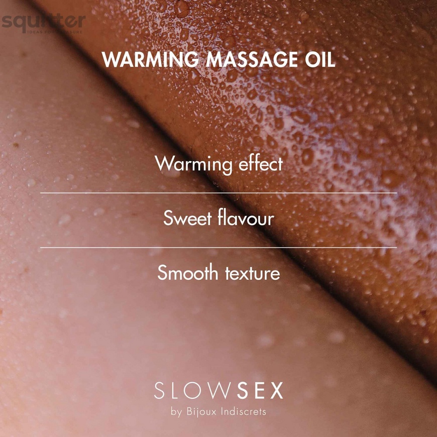 Розігрівальна їстівна масажна олія Bijoux Indiscrets Slow Sex Warming massage oil SO5906 фото