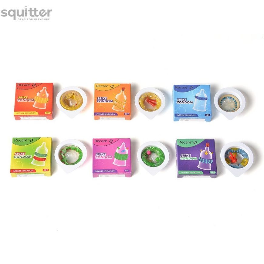 Насадка на член Recare Spike Condom Green (презерватив з рядами шипів) SX3357 - онлайн-сексшоп Сквітер