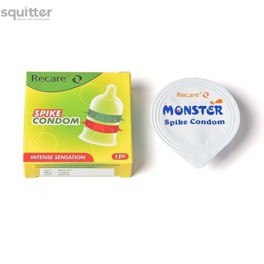 Насадка на член Recare Spike Condom Green (презерватив з рядами шипів) SX3357 - онлайн-сексшоп Сквітер