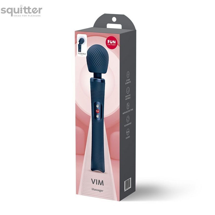 Вібромасажер Fun Factory VIM Vibrating Wand Nightblue, суперпотужний та легкий, до 6 годин роботи SX3660 - онлайн-сексшоп Сквітер