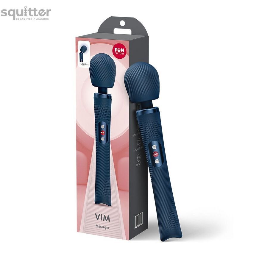 Вібромасажер Fun Factory VIM Vibrating Wand Nightblue, суперпотужний та легкий, до 6 годин роботи SX3660 - онлайн-сексшоп Сквітер