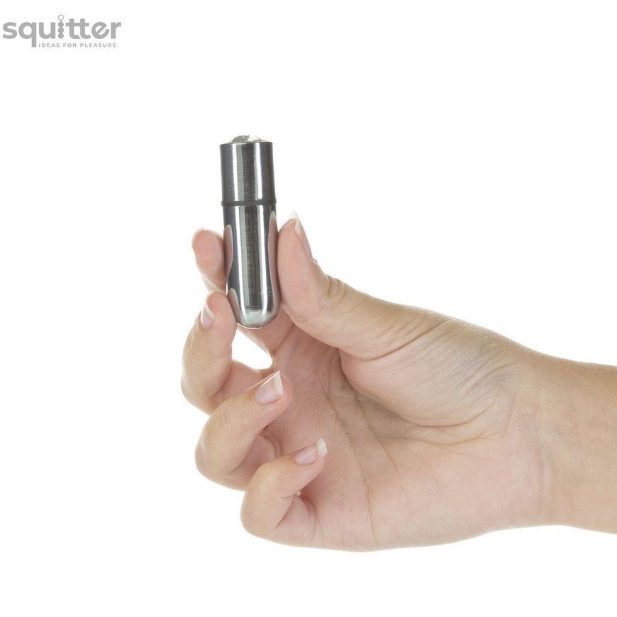 Віброкуля PowerBullet First-Class Bullet 2.5&Prime; with Key Chain Pouch, Silver, 9 режимів вібрації SO6848 - онлайн-сексшоп Сквітер