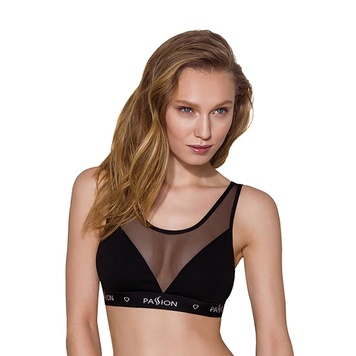 Топ с прозрачной вставкой Passion PS002 TOP black, size L SO4199 фото