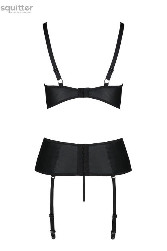 Корсет с открытой грудью Passion JANNIES CORSET L/XL black, стринги в наборе SO8445 - онлайн-сексшоп Сквитер