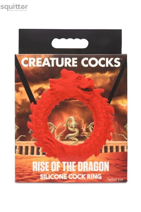 Ерекційне кільце &ndash; дракон Creature Cocks Rise of the Dragon Silicone Penis Ring &ndash; Red, діаметр 4 см SX2221 - онлайн-сексшоп Сквітер