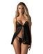 Сорочка бебі-дол Obsessive Blomentis babydoll & thong, XS/S, мереживний ліф, стрінги в комплекті SX1023,1 - інтернет-магазин інтимних товарів Squitter