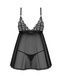 Сорочка бебі-дол Obsessive Blomentis babydoll & thong, XS/S, мереживний ліф, стрінги в комплекті SX1023,4 - інтернет-магазин інтимних товарів Squitter