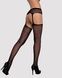 Сетчатые чулки-стокинги с цветочным рисунком Obsessive Garter stockings S207 S/M/L, черные, имитацияSO7266,2 - интернет-магазин интимных товаров Squitter
