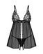 Сорочка бебі-дол Obsessive Blomentis babydoll & thong, XS/S, мереживний ліф, стрінги в комплекті SX1023,3 - інтернет-магазин інтимних товарів Squitter