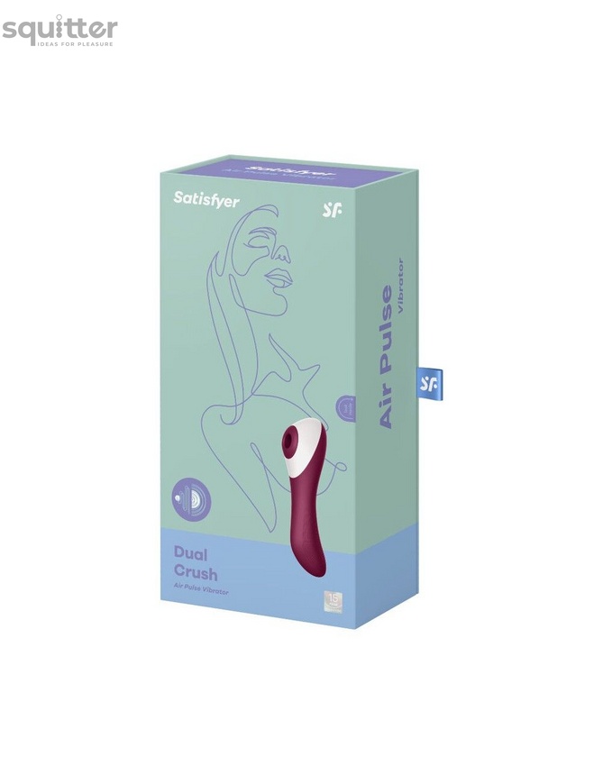 Вакуумний стимулятор із вібрацією Satisfyer Dual Crush Wine Red SO6088 фото