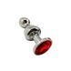 Металлическая анальна пробка Wooomy Lollypop Double Ball Metal Plug Red S диаметр 2,8см, длина 8,5смSO7416,1 - интернет-магазин интимных товаров Squitter