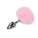 Металева анальна пробка Кролячий хвостик Alive Fluffly Plug M Pink SO6316 фото 1