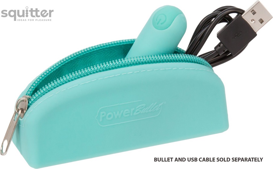 Сумка для зберігання секс-іграшок PowerBullet - Silicone Storage Zippered Bag Teal SO5561 фото