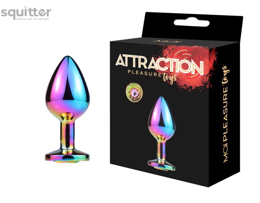 Металева анальна пробка MAI Attraction Toys №73 Rainbow SO6039 фото