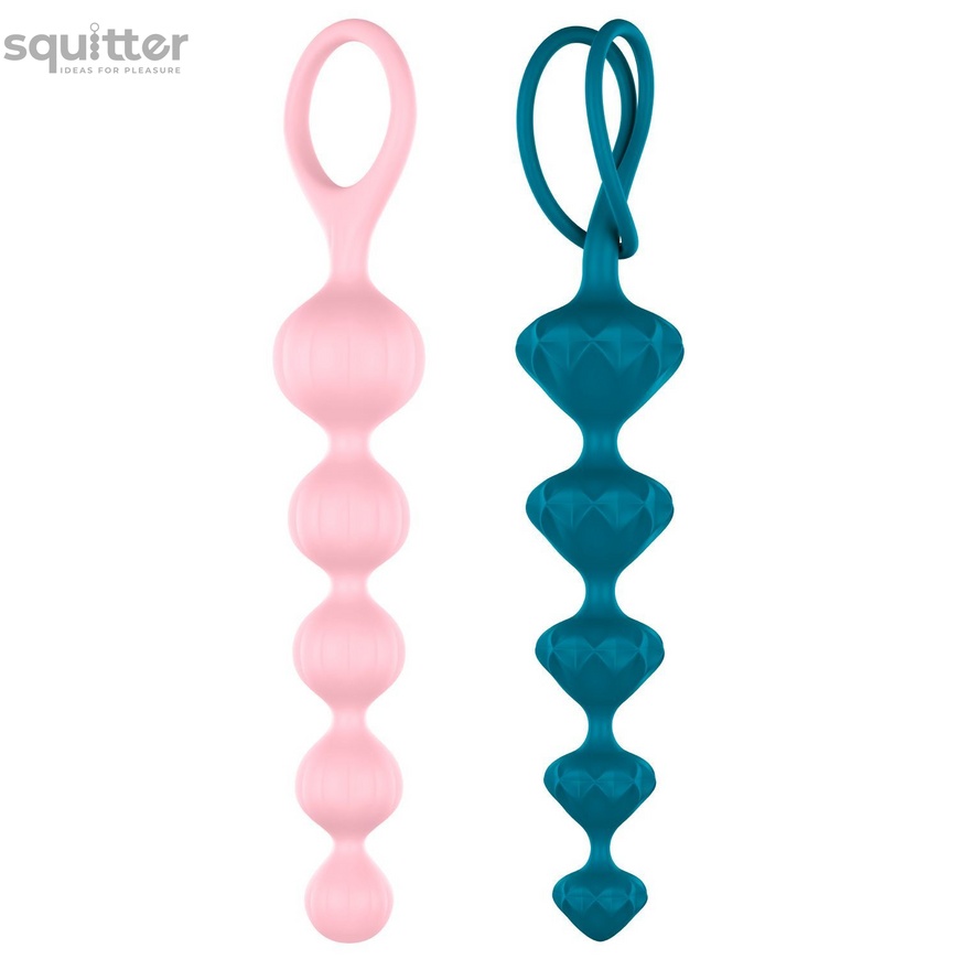 Набір анального намиста Satisfyer Beads Colored, силікон, макс. діаметр 3,3 см і 3,5 см SO2739 фото