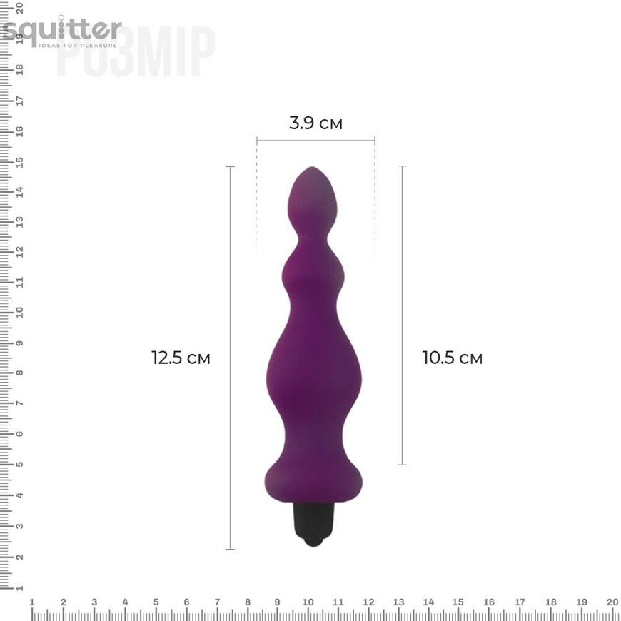 Анальна пробка з вібрацією Adrien Lastic Bullet Amuse Purple, макс. діаметр 3,9 см AD20293 фото