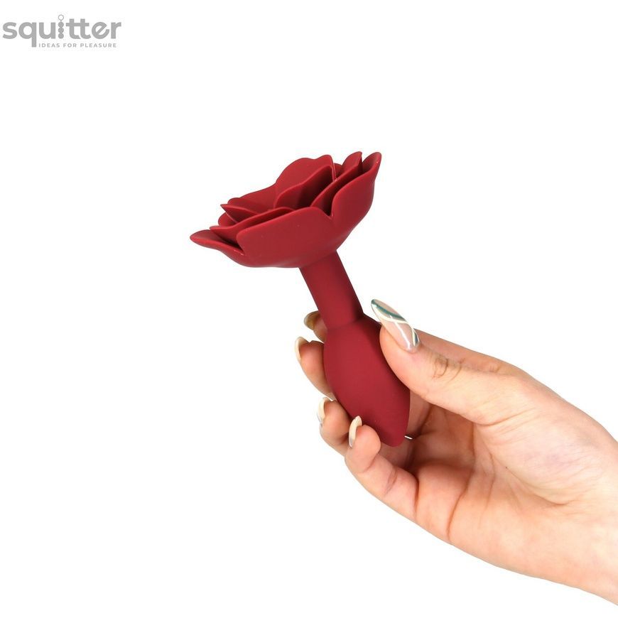 Силіконова анальна пробка Lux Active с розой - Red Rose Silicone Anal Plug SX3924 - онлайн-сексшоп Сквітер