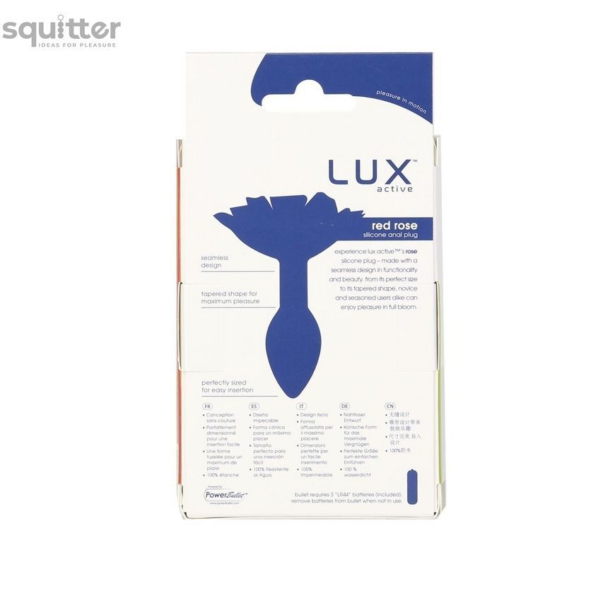 Силіконова анальна пробка Lux Active с розой - Red Rose Silicone Anal Plug SX3924 - онлайн-сексшоп Сквітер