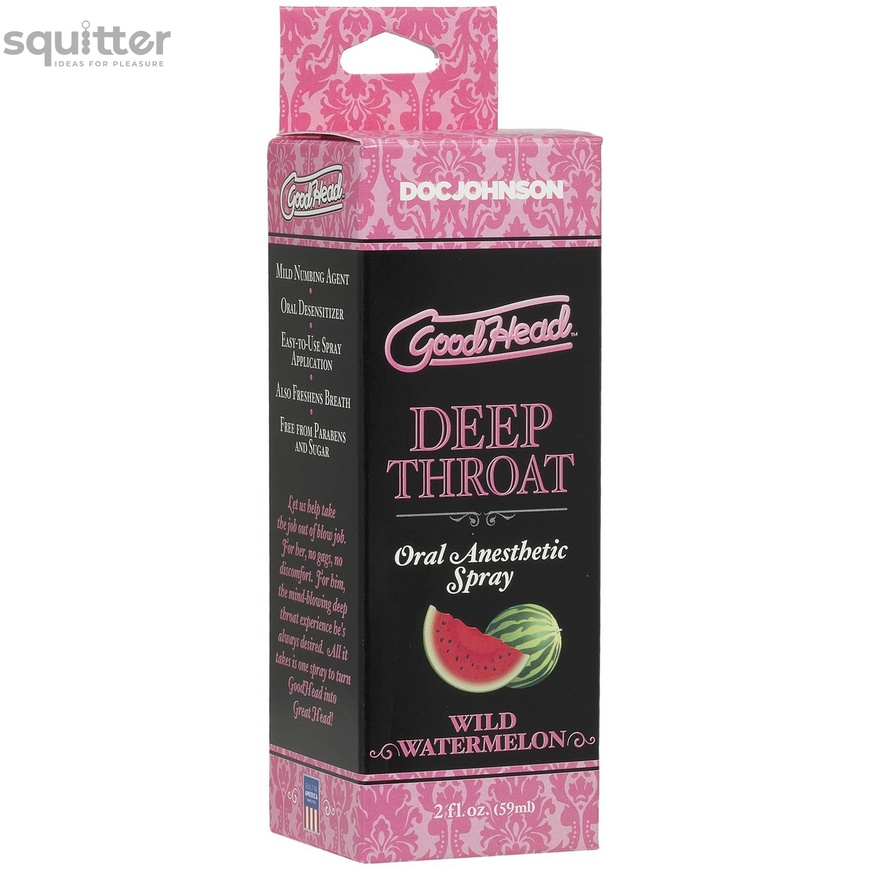 Спрей для мінету Doc Johnson GoodHead DeepThroat Spray - Watermelon 59 мл для глибокого мінету SO3491 фото