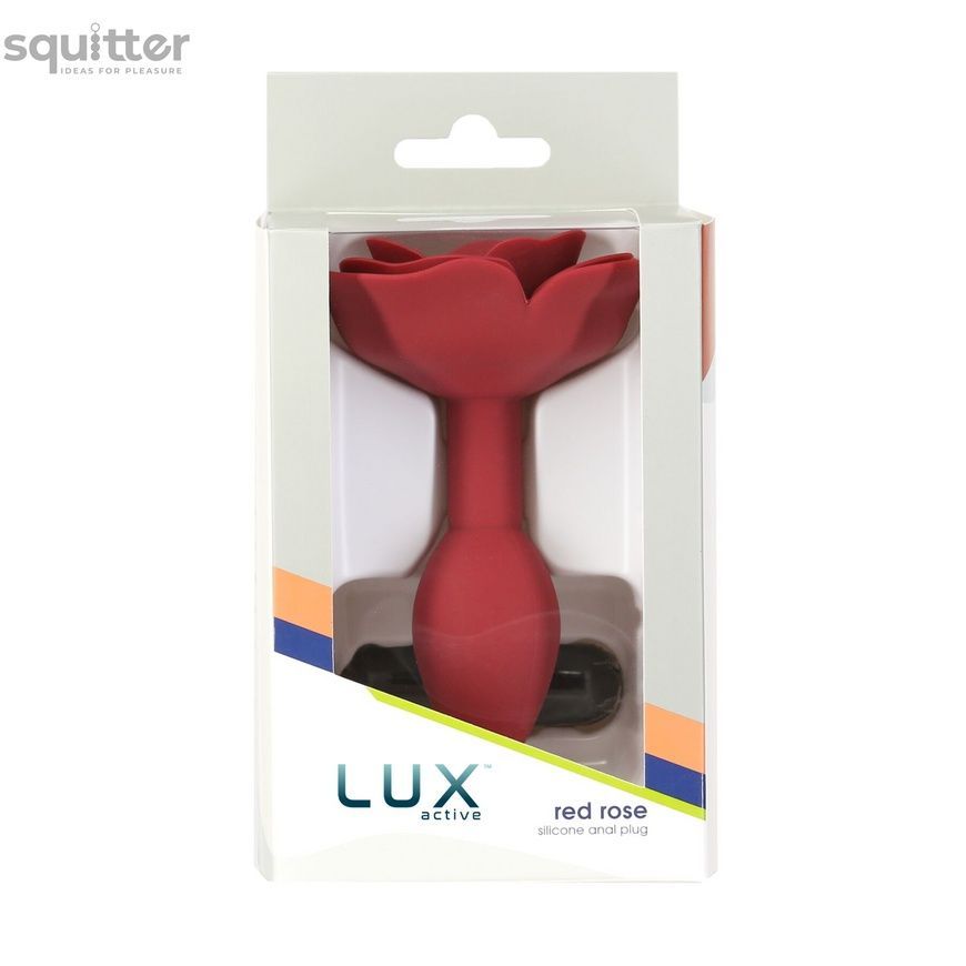 Силіконова анальна пробка Lux Active с розой - Red Rose Silicone Anal Plug SX3924 - онлайн-сексшоп Сквітер