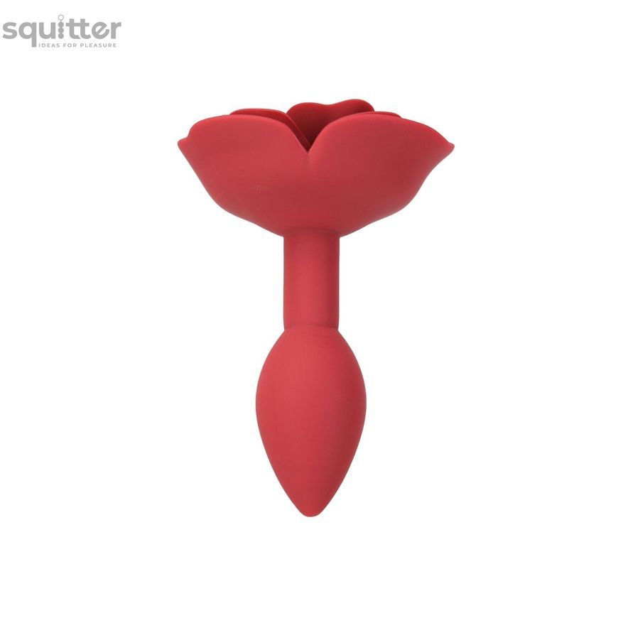Силіконова анальна пробка Lux Active с розой - Red Rose Silicone Anal Plug SX3924 - онлайн-сексшоп Сквітер
