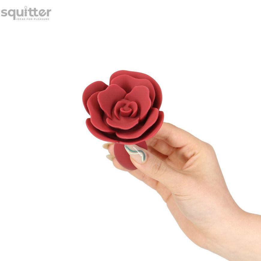 Силіконова анальна пробка Lux Active с розой - Red Rose Silicone Anal Plug SX3924 - онлайн-сексшоп Сквітер