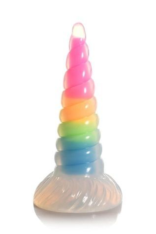 Фентезійний фалоімітатор Creature Cocks Luminescent Rainbow Silicone Dildo, світиться в темряві, 19,6 см SX2222 - онлайн-сексшоп Сквітер