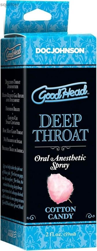 Спрей для мінету Doc Johnson GoodHead DeepThroat Spray - Cotton Candy 59 мл для глибокого мінету SX1321 - онлайн-сексшоп Сквітер
