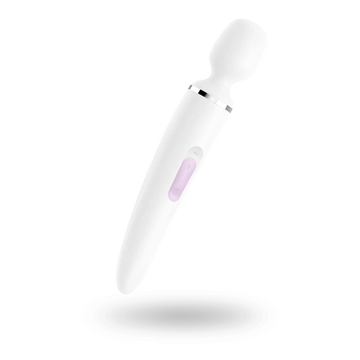 Вібромасажер Satisfyer Wand-er Woman (White/Chrome), водонепроникний, потужний, розмір XXL SO3458 фото