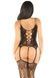 Комплект Leg Avenue Cami Garter with Stockings and String One Size, Black SX1741,3 - інтернет-магазин інтимних товарів Squitter