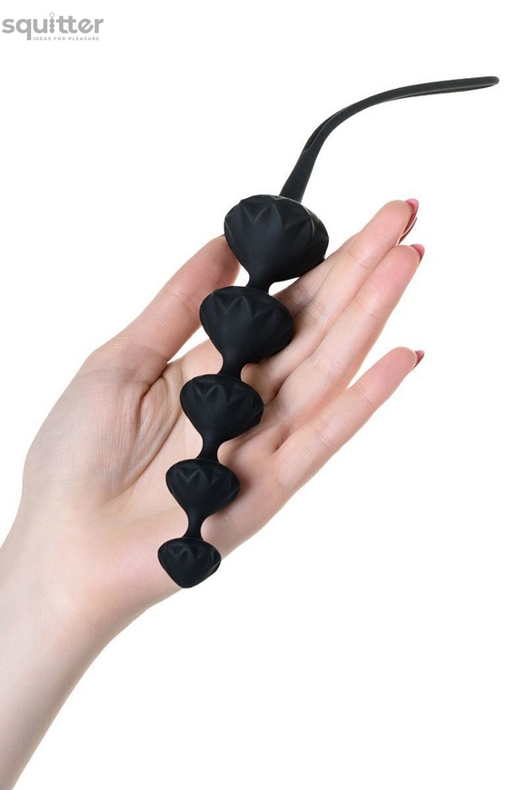 Набір анальних намистин Satisfyer Beads Black, силікон, макс. діаметр 3,3 см та 3,5 см SO2740 фото