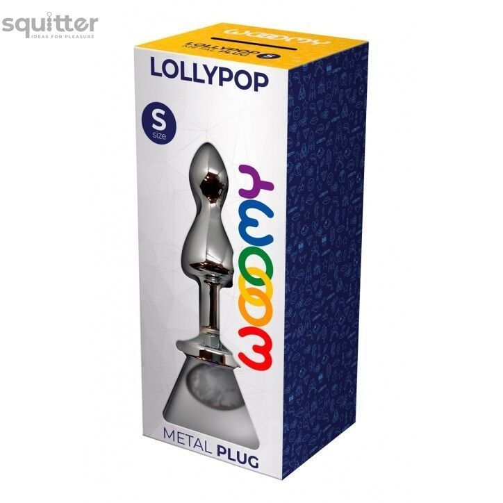 Металлическая анальна пробка Wooomy Lollypop Double Ball Metal Plug S, диаметр 2,8 см, длина 8,5 см SO7417 - онлайн-сексшоп Сквитер