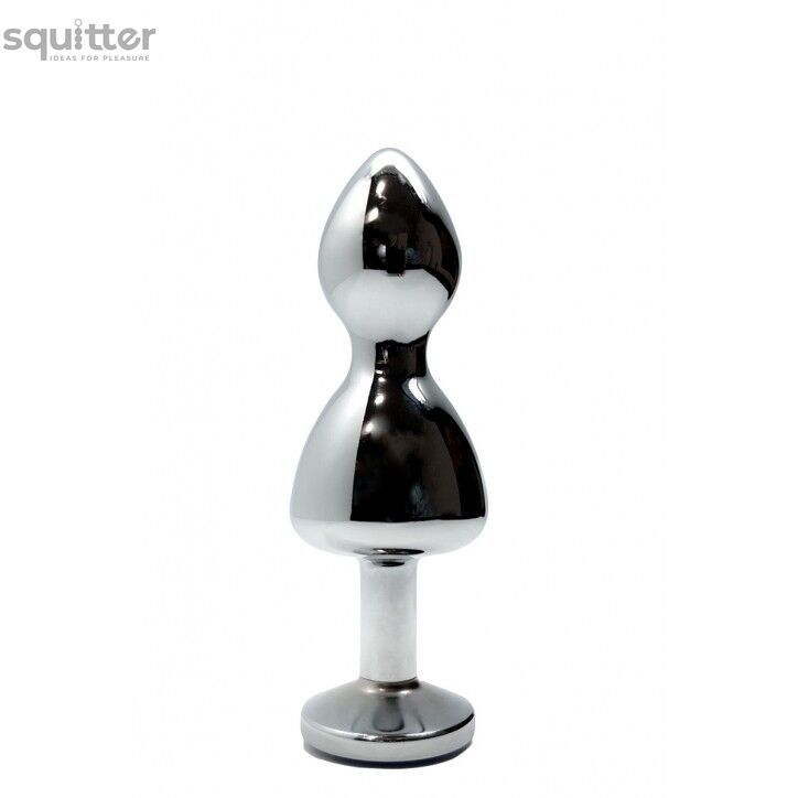 Металлическая анальна пробка Wooomy Lollypop Double Ball Metal Plug S, диаметр 2,8 см, длина 8,5 см SO7417 - онлайн-сексшоп Сквитер