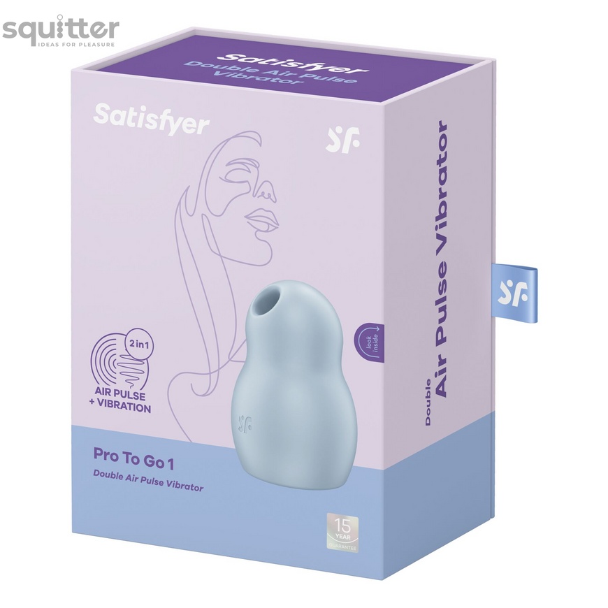 Вакуумний стимулятор з вібрацією Satisfyer Pro To Go 1 Blue SO7798 фото