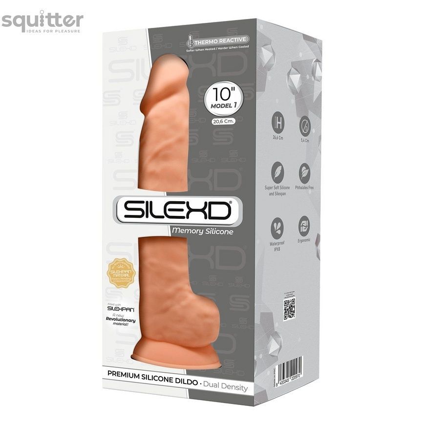 Фалоімітатор реалістичний SilexD Arnold Flesh (MODEL 5 size 10in), двошаровий, силікон+Silexpan SO5969 - онлайн-сексшоп Сквітер