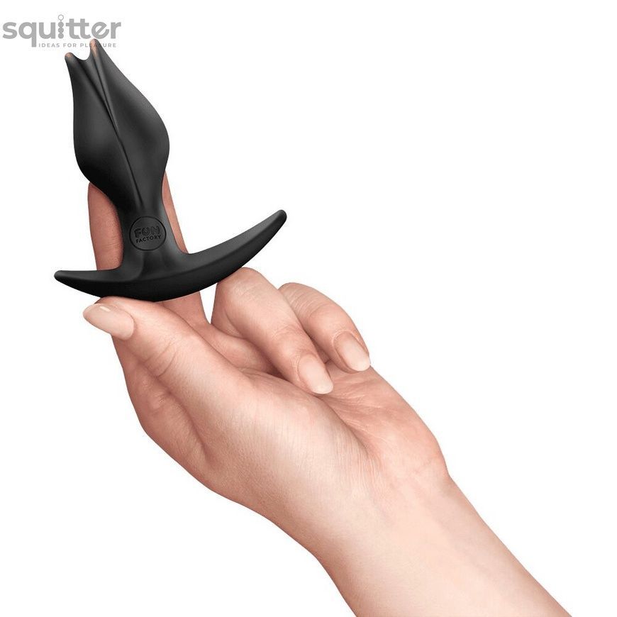 Анальна пробка Fun Factory BOOTIE FEM Black, у вигляді бутона, діаметр 2,9 см, тонкий обмежувач SX3692 - онлайн-сексшоп Сквітер